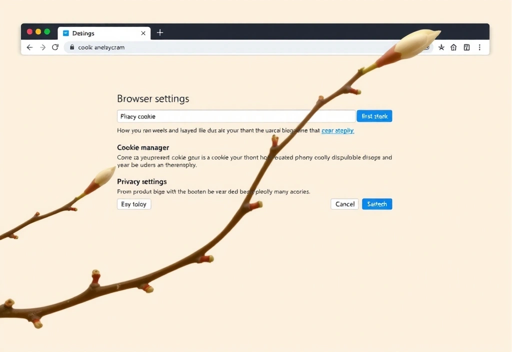 Browser settings and cookie management interface illustration