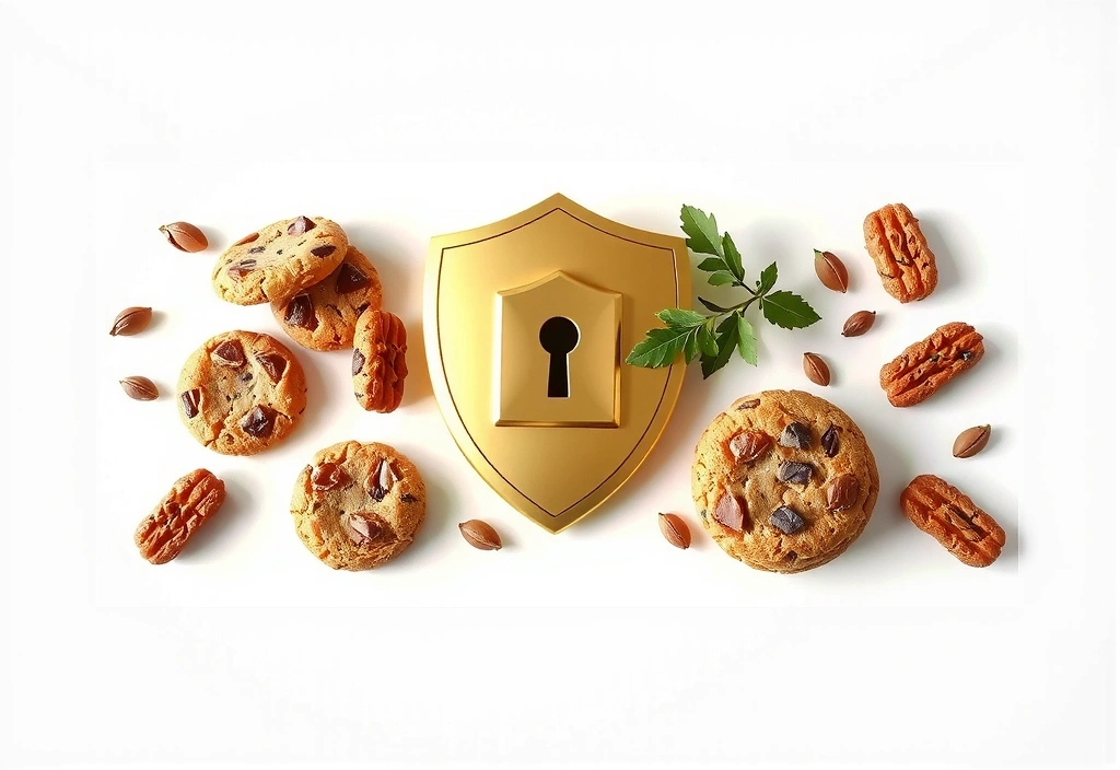 Cookie illustration showing digital privacy and security concepts
