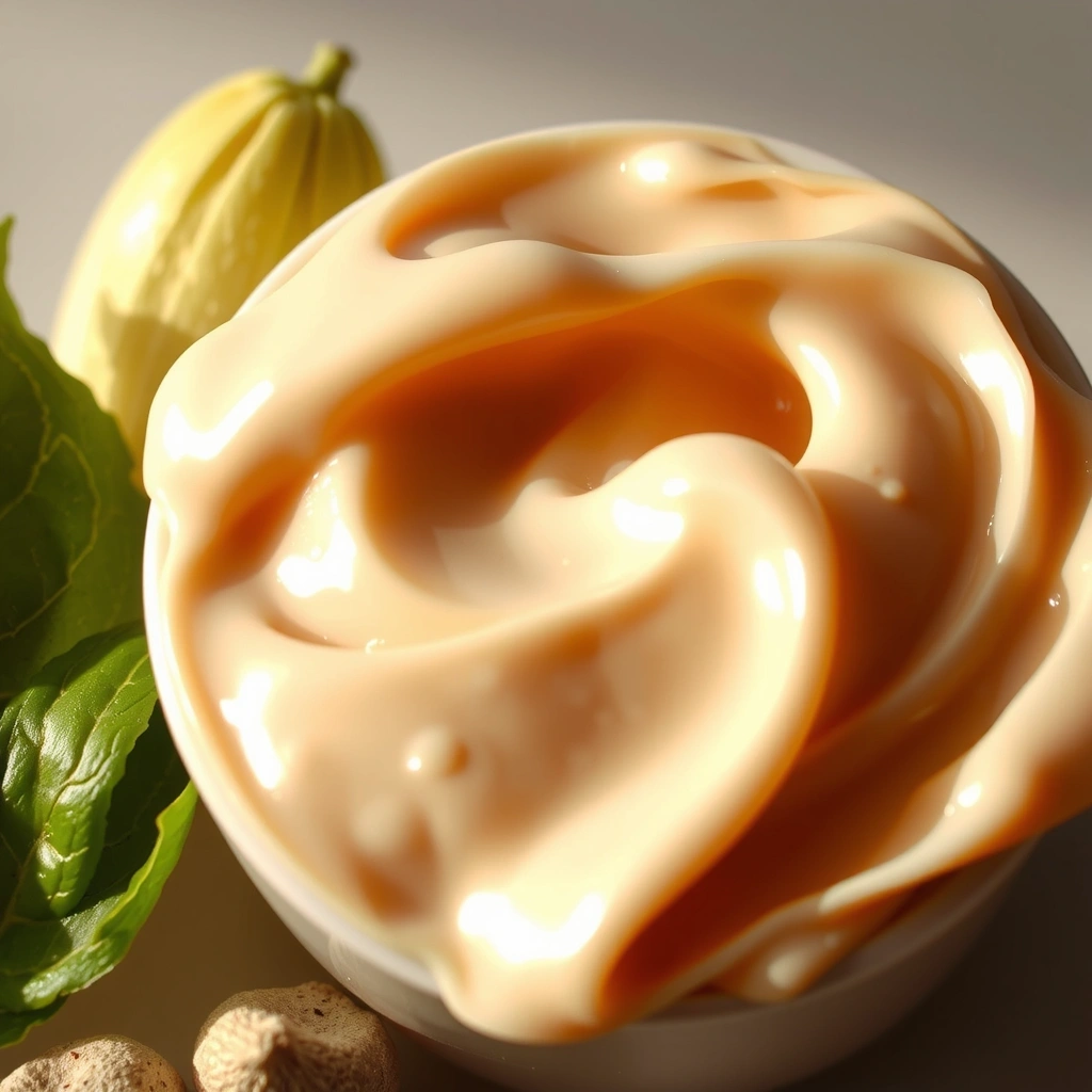 Luxurious cream texture with natural ingredients